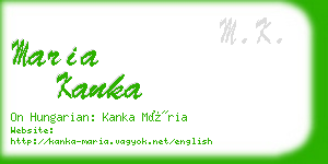 maria kanka business card